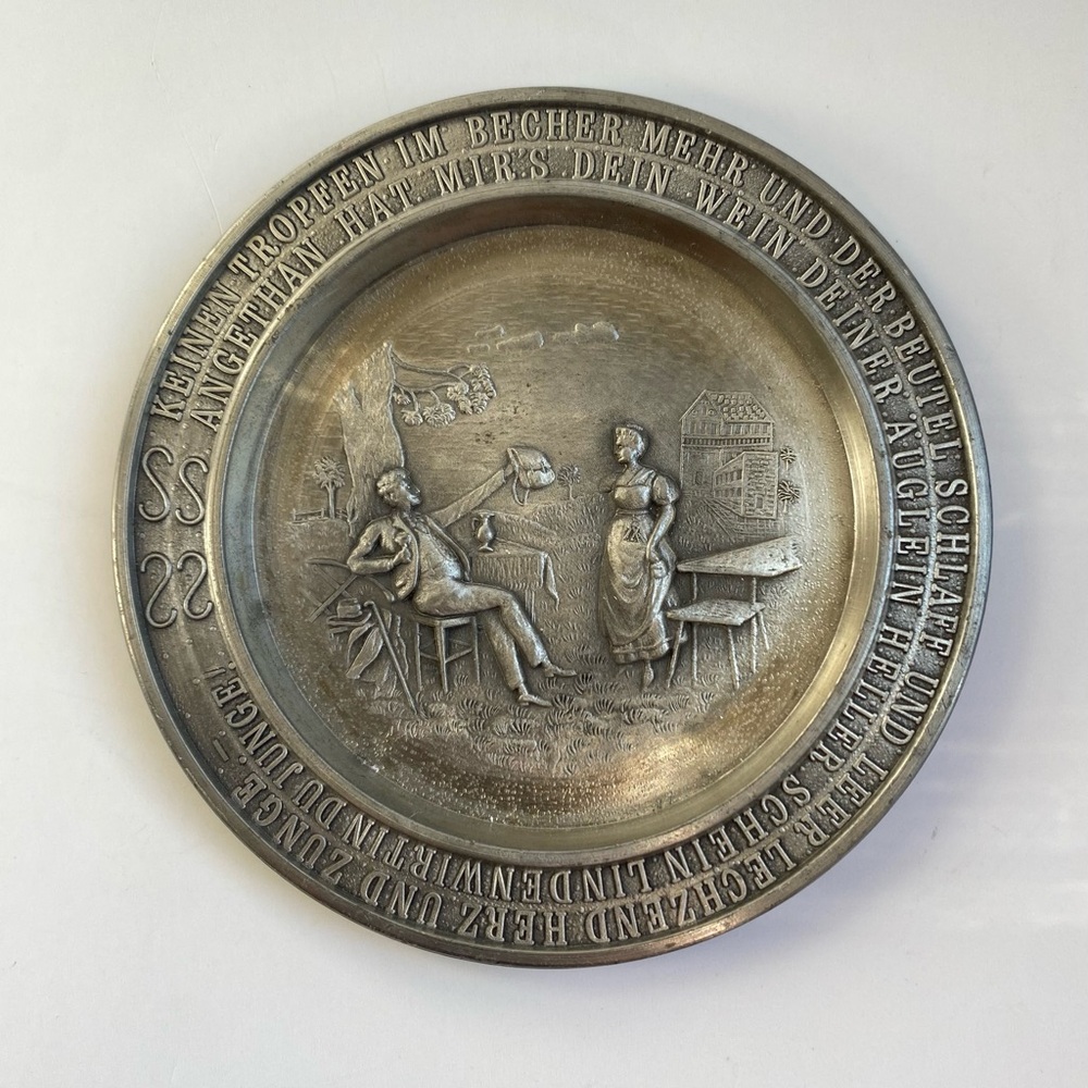 Vintage German 95% Pewter‎ plate Frieling-Zinn